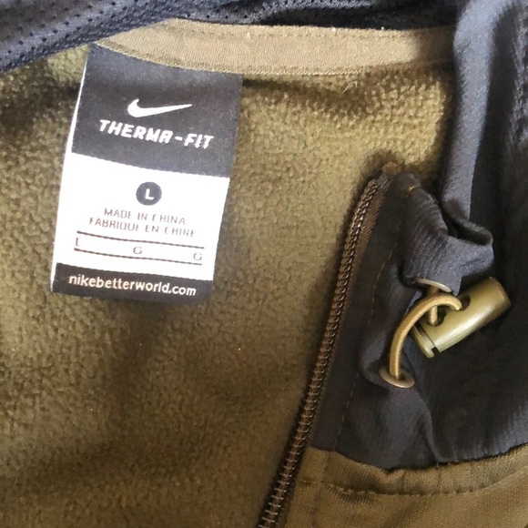 Nike Lebron James Chainmail Zip Hoodie Sweatshirt Green Size L Therma-Fit FALL - Picture 10 of 11